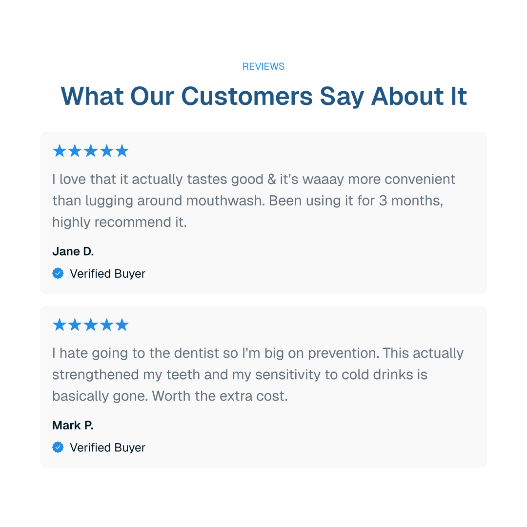 Customer reviews for a product on a white background