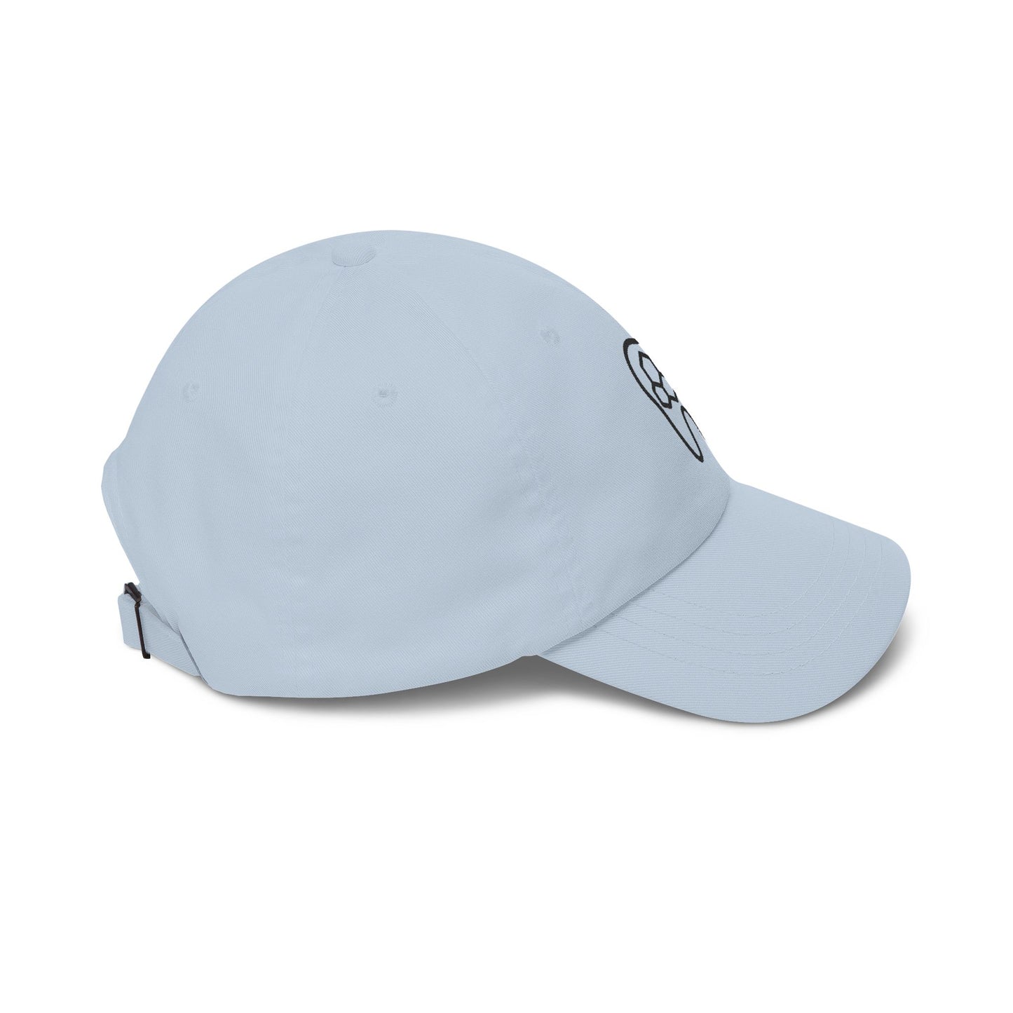 Light blue baseball cap on a white background
