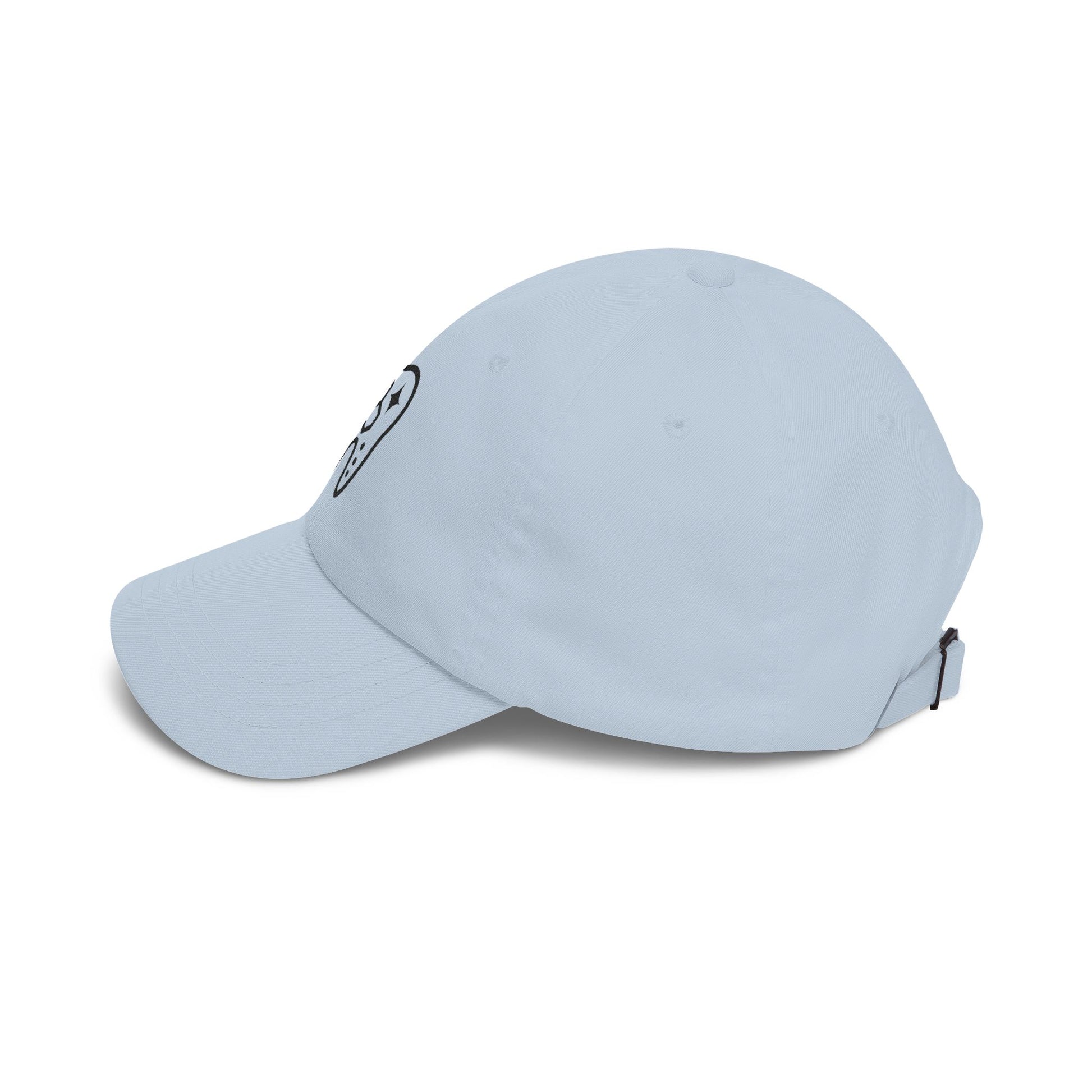 Light blue baseball cap on a white background