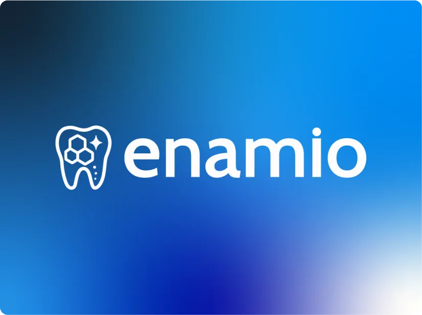 Enamio logo on a blue gradient background
