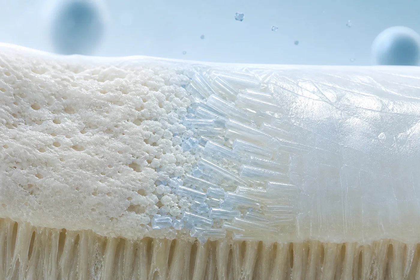 Enamel-like mineral rods filling shallow weak spots and creating a smoother surface